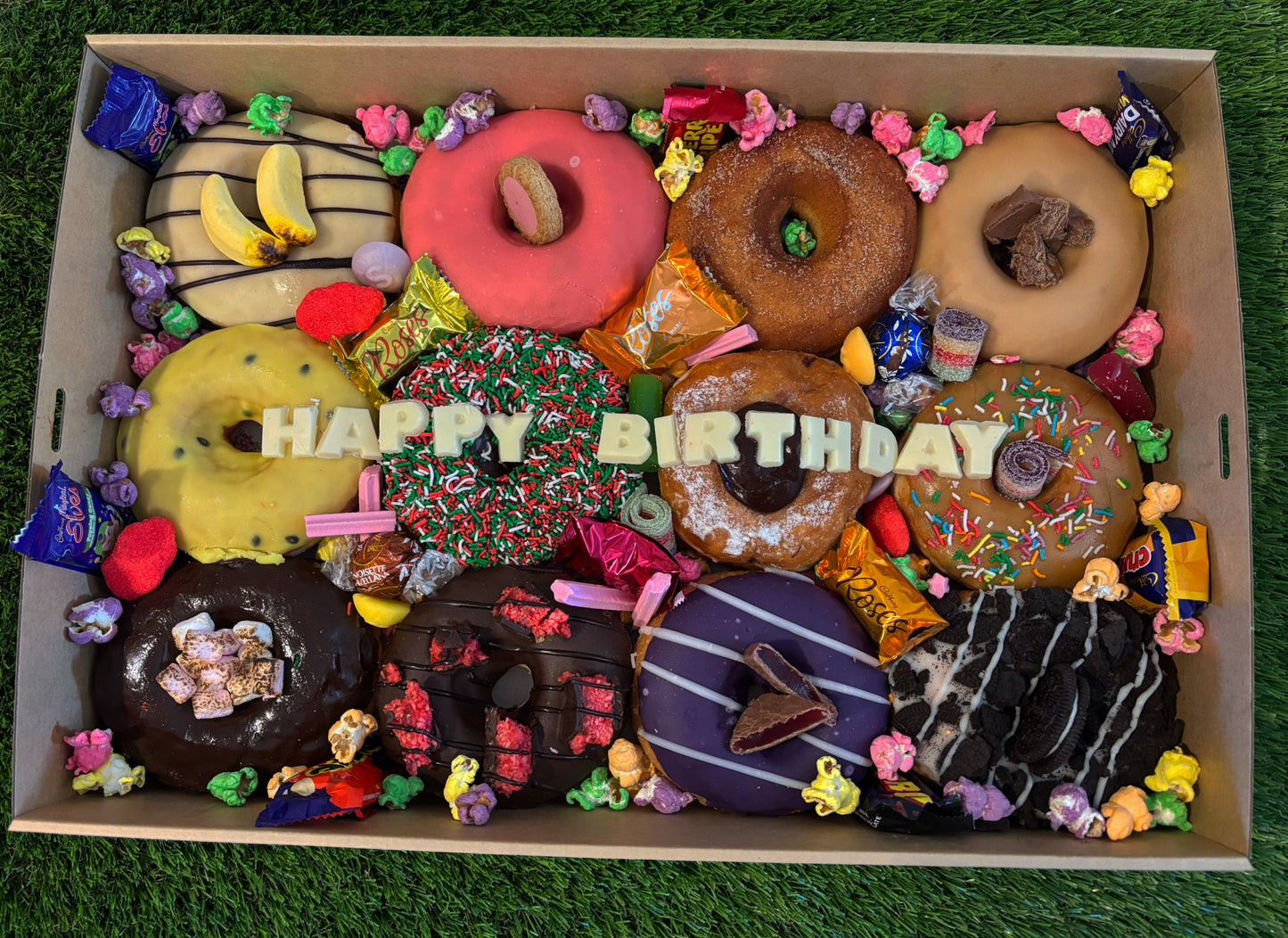 White Choc Custom Message Gift Donut Box